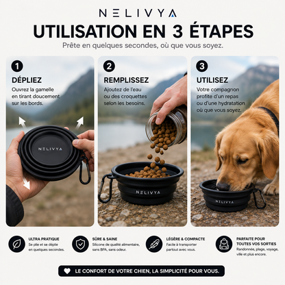 NELIVYA™ Gamelle Pliable 350ML